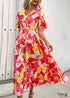 2024 New V-neck Printed Cardigan Dress